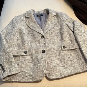 Talbots Tweed Button Front Jacket Plus Size Women's 16WP 24 in long Bust 22.5